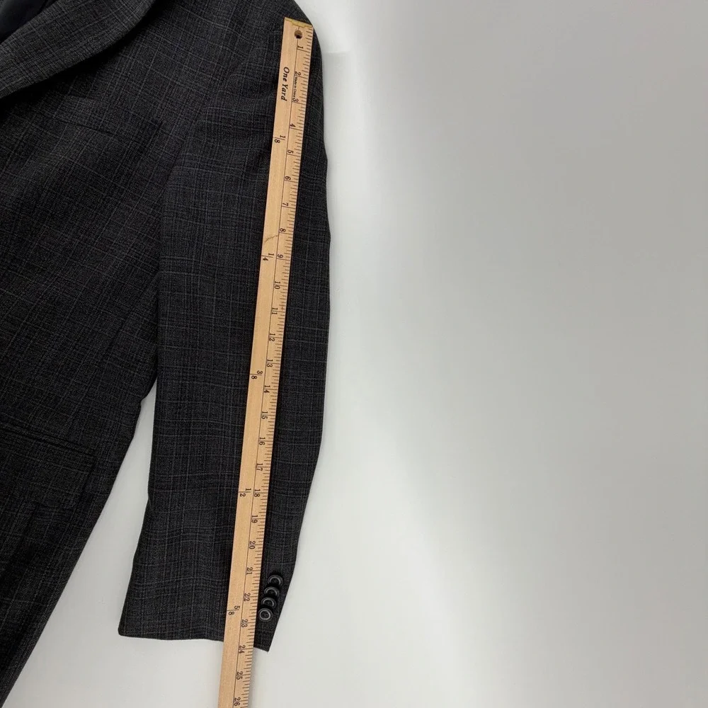 Michael Kors Mens 40R‎ Plaid Blazer Jacket Gray Wool Blend Suit Sport Coat Slim